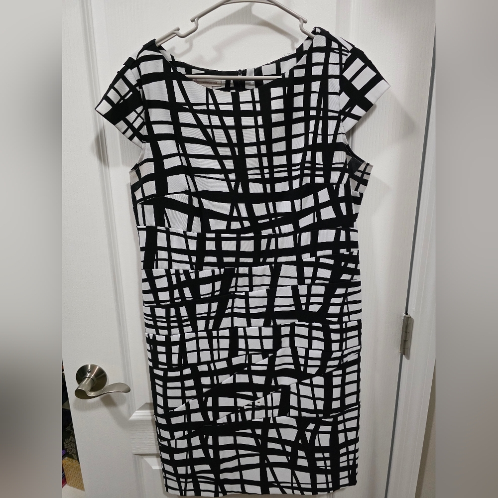 Dress Barn Black and White Geometric Dress
